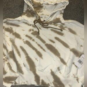 NEW Good American tye dye sz 2 M cropped & cool hoodie color putty